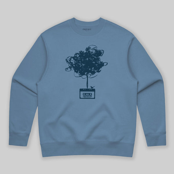 Cassette Tree Sweatshirt / Stone Blue / by Matt Drane